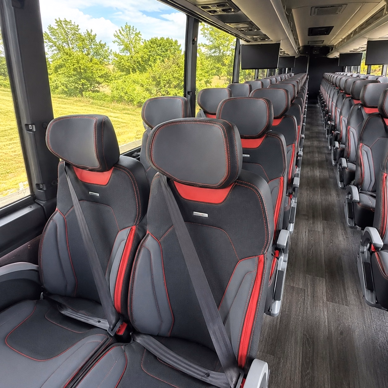 rapid city charter bus rental interior